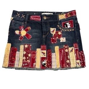 FSU Denim Skirt Custom Applique Florida State Small